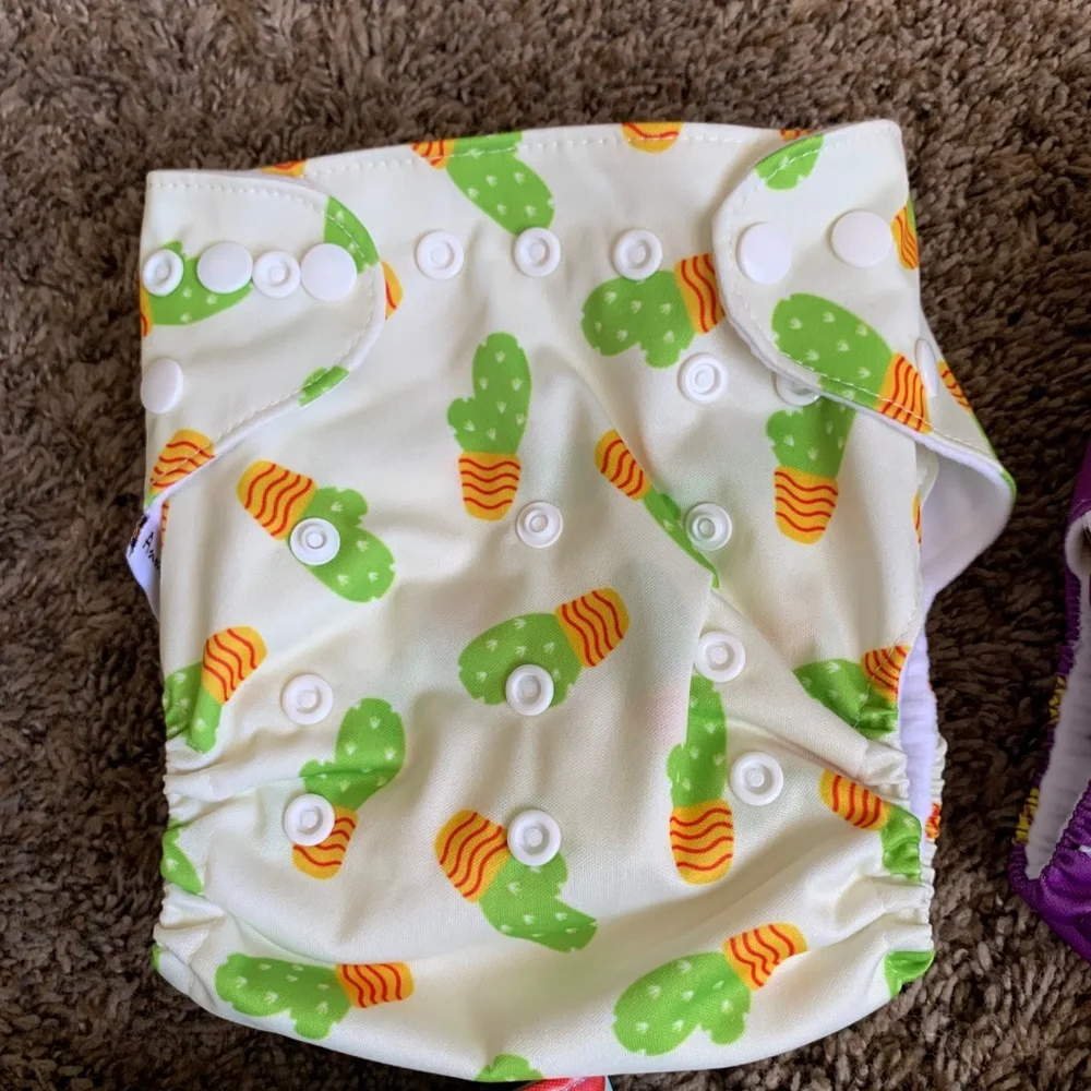 Annababy Cloth Diaper Lot Pocket w/ Inserts Cactus Pineapple Donut Dragonfly